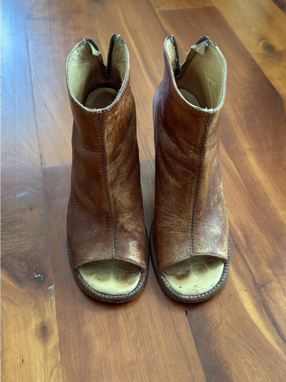 BED|STU Brown Leather Open-Toe Mules